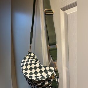 Checkered Green Crossbody Bag